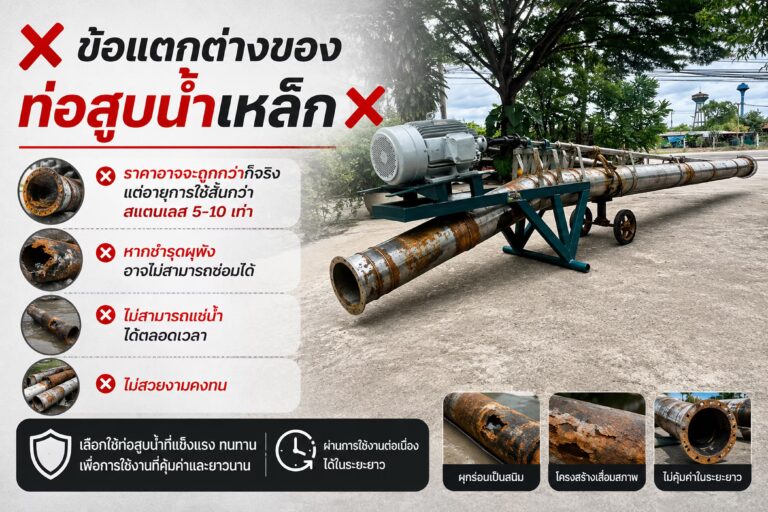 ท่อสูบน้ำเหล็ก มีข้อเสียอะไรบ้าง? ทำไมงานสูบน้ำระยะยาวควรเลือกวัสดุให้เหมาะสม